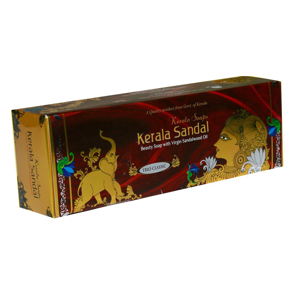 Kerala Sandal Trio Classic Soap, 450 gm ( 3x150 gm ), Pack of 1 Kerala Sandal Trio Classic Soap, 450 gm ( 3x150 gm ), Pack of 1