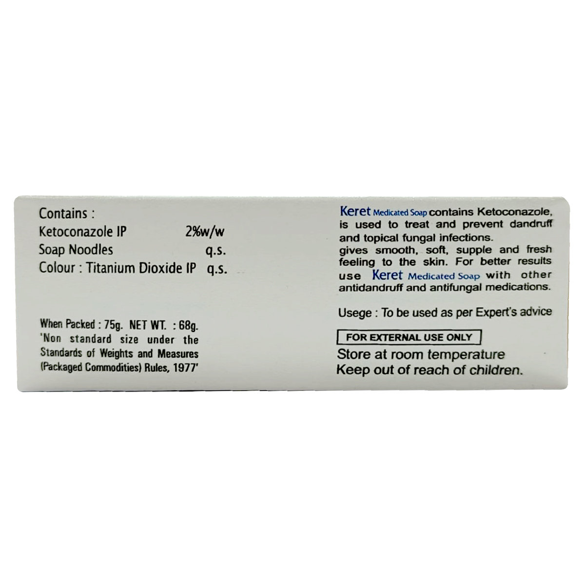 Keret 2% Soap 75Gm, Pack of 1 SOAP Keret 2% Soap 75Gm, Pack of 1 SOAP