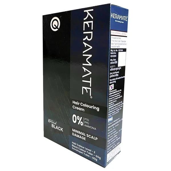 Keramate Hair Colour Natural Black 60gm+60gm
