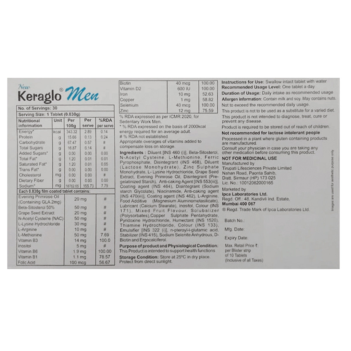 Keraglo Men New Tablet 10's, Pack of 10 Keraglo Men New Tablet 10's, Pack of 10