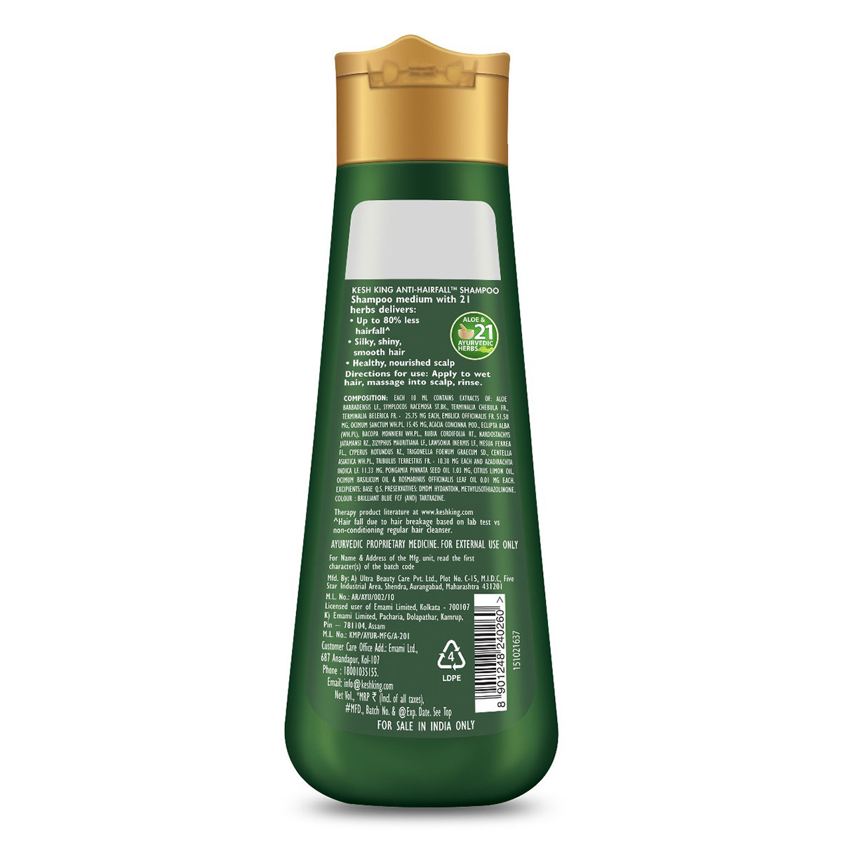 Kesh King Anti-Hairfall Shampoo, 80 ml, Pack of 1 Kesh King Anti-Hairfall Shampoo, 80 ml, Pack of 1