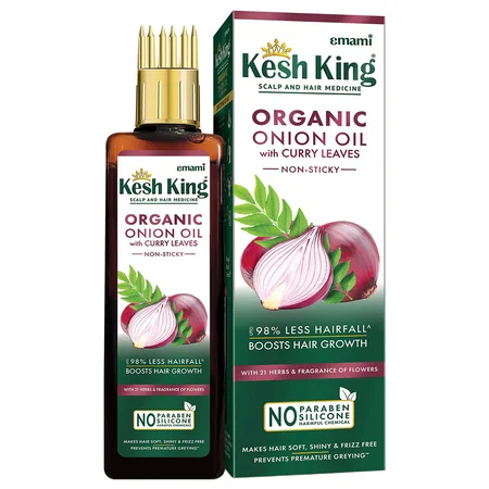 Kesh King Organic Onion Oil With Curry Leaves, 100 ml