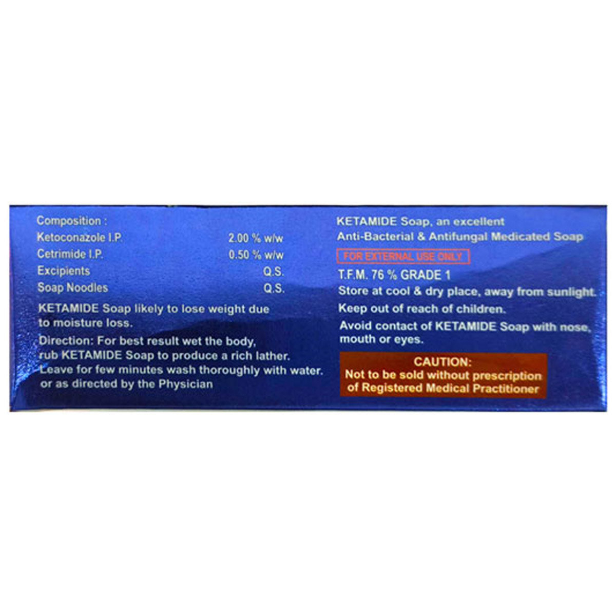 Ketamide Soap 75 gm, Pack of 1 Ketamide Soap 75 gm, Pack of 1