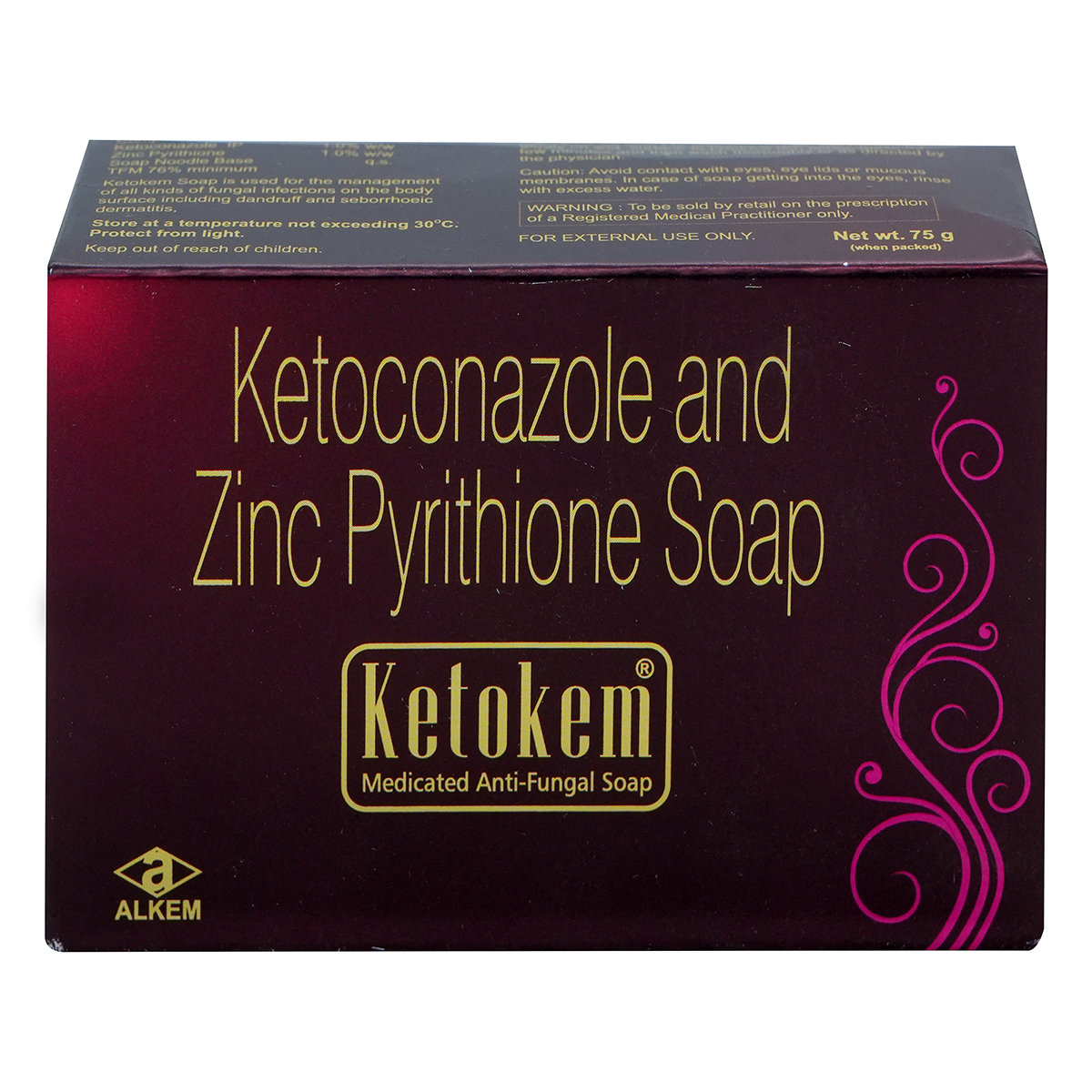 Ketokem Soap 75g | Ketokonazole & Zinc Pyrithione | Antifungal Medicated Soap | For Fungal Infections, Dandruff & Seborrhoeic Dermatitis, Pack of 1 Ketokem Soap 75g | Ketokonazole & Zinc Pyrithione | Antifungal Medicated Soap | For Fungal Infections, Dandruff & Seborrhoeic Dermatitis, Pack of 1