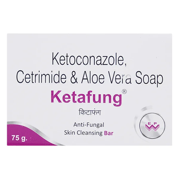 Ketafung Anti-Fungal Skin Cleansing Bar 75 gm | Ketoconazole, Cetrimide &amp; Aloe Vera | Medicated Soap, Pack of 1