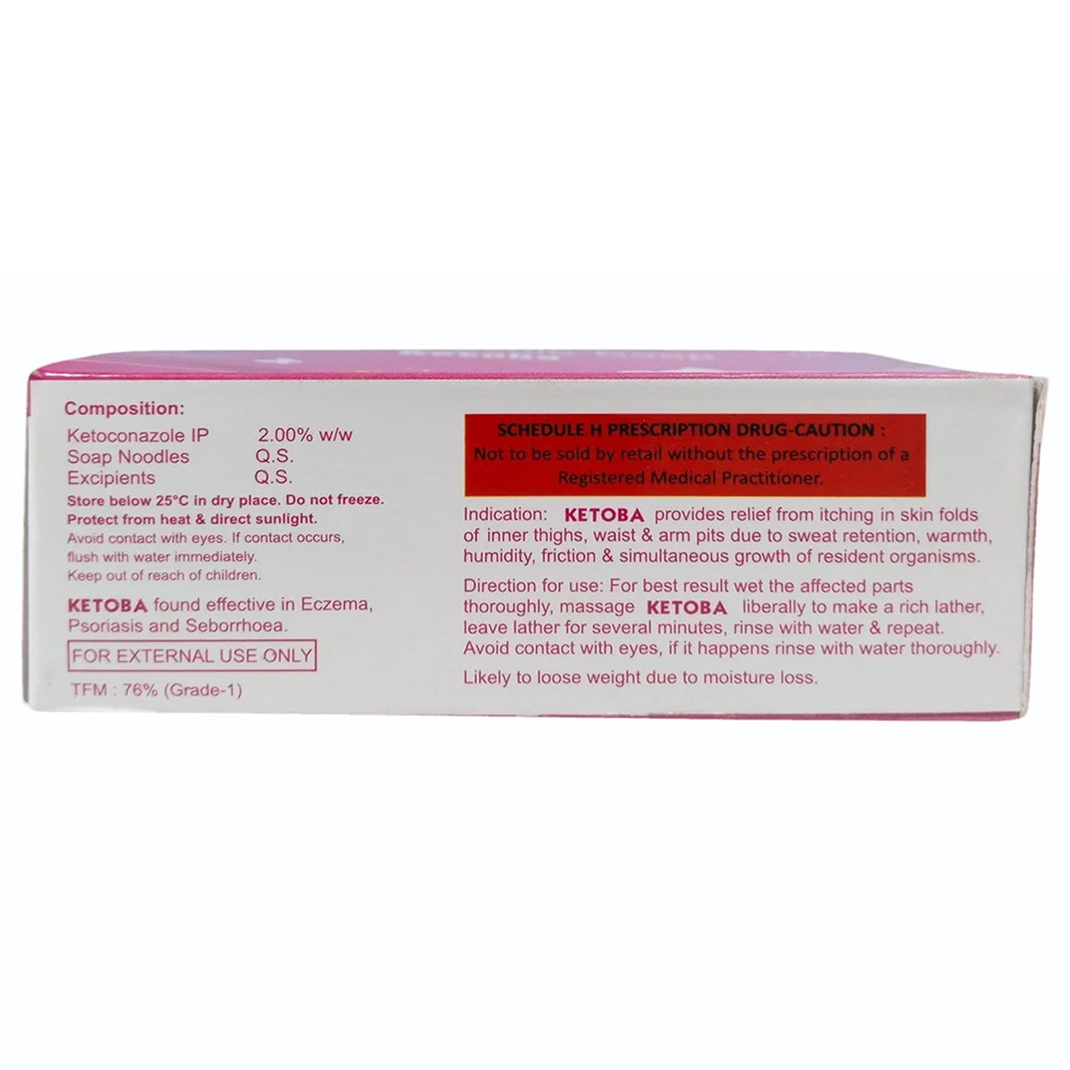 Ketoba Soap 75 gm | Ketoconazole | Antifungal Soap | For Fungal Infection Of The Skin, Pack of 1 Ketoba Soap 75 gm | Ketoconazole | Antifungal Soap | For Fungal Infection Of The Skin, Pack of 1