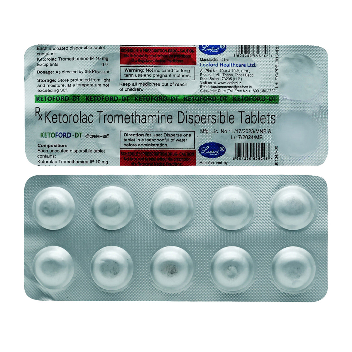 Ketoford-DT 10 mg Tablet 10's, Pack of 10 TabletS Ketoford-DT 10 mg Tablet 10's, Pack of 10 TabletS