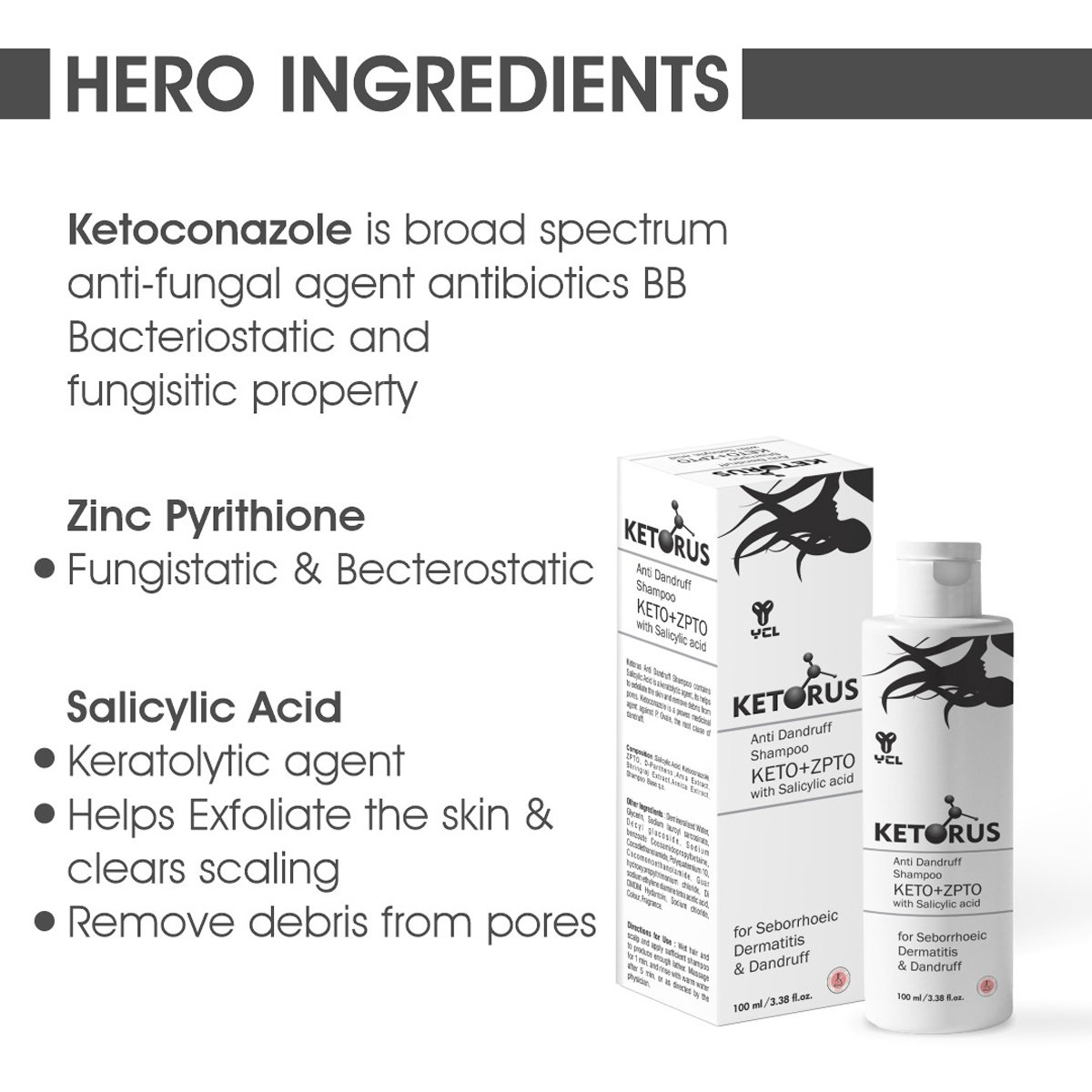 Ketorus Anti Dandruff Shampoo 100 ml, Pack of 1 SHAMPOO Ketorus Anti Dandruff Shampoo 100 ml, Pack of 1 SHAMPOO