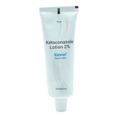 Kevon Stay On Lotion 75 ml | Ketoconazole | For Dandruff, Seborrhoeic Dermatitis &amp; Pityris Versicolor, Pack of 1 LOTION