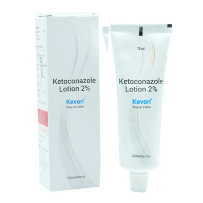 Kevon Stay On Lotion 75 ml | Ketoconazole | For Dandruff, Seborrhoeic Dermatitis &amp; Pityris Versicolor, Pack of 1 LOTION