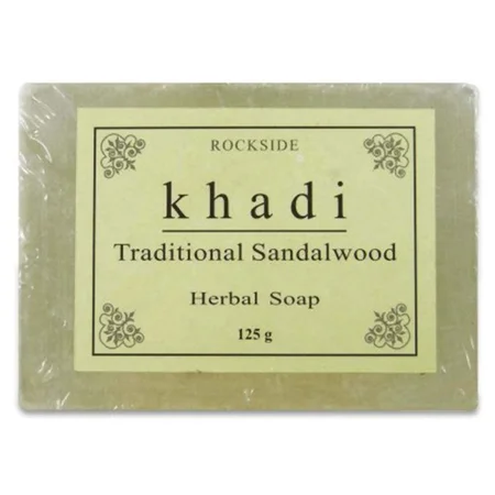 Khadi Traditional Sandalwood Herbal Soap 125 gm | Reduces Acne | Moisturises Dry Skin | For All Skin Type