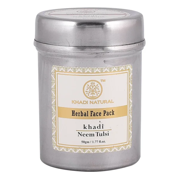 Khadi Neem Tulsi Herbal Face Pack 50 gm | Cleanses Impurities | Soothes &amp; Moisturises Skin | For Healthy &amp; Glowing Skin, Pack of 1