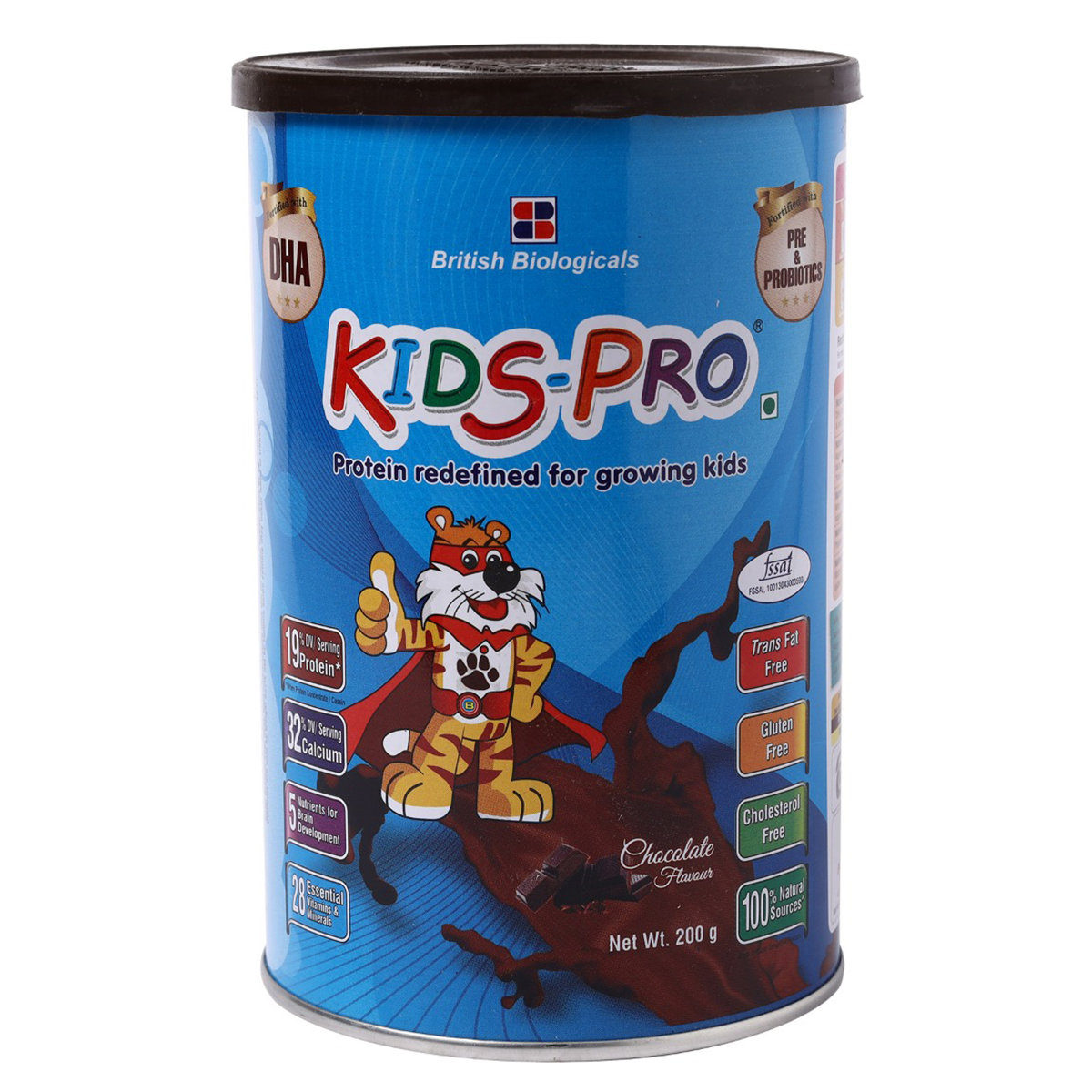 Kids - Pro Chocolate Flavour Powder, 200 gm Tin, Pack of 1 Kids - Pro Chocolate Flavour Powder, 200 gm Tin, Pack of 1