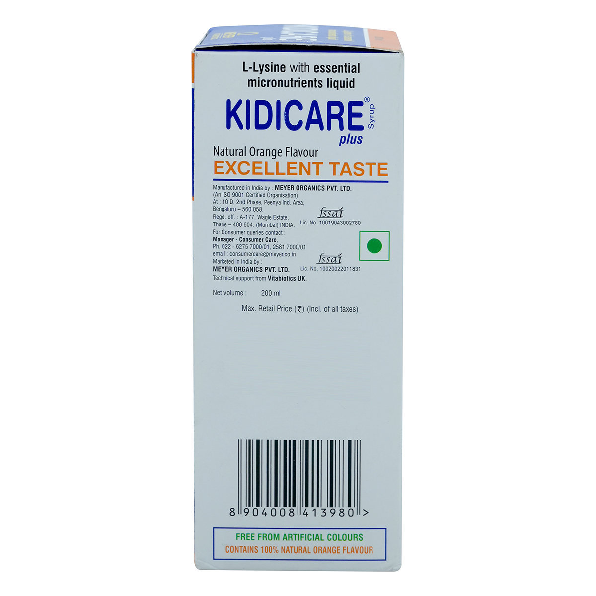 Kidicare Plus Orange Syrup 200 ml, Pack of 1 Kidicare Plus Orange Syrup 200 ml, Pack of 1