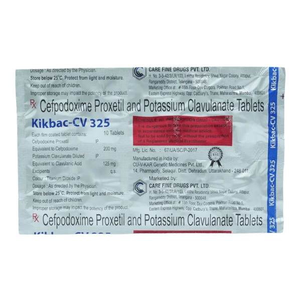 Kikbac-CV 325 Tablet 10's