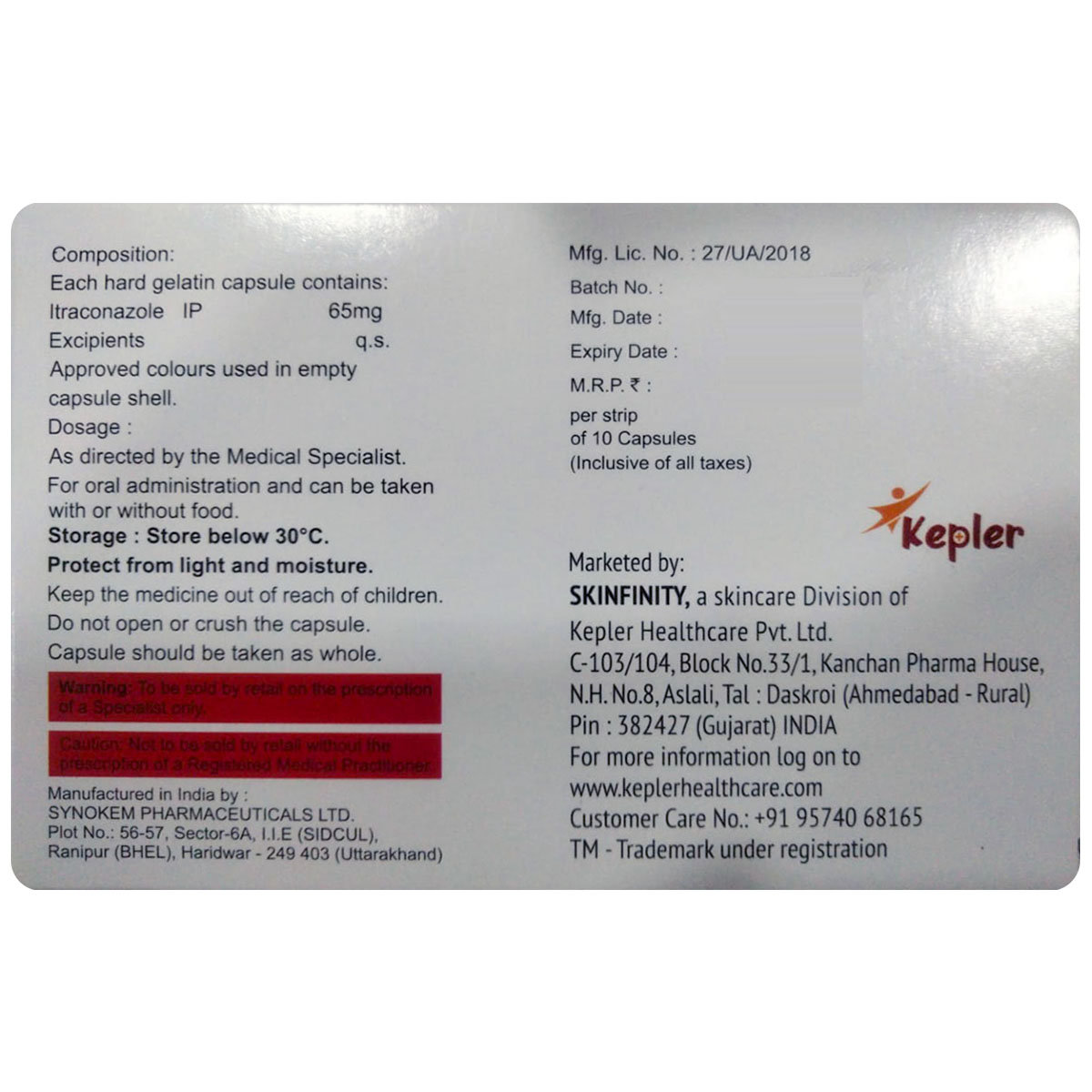 Kitler SB 65 Capsule 10's, Pack of 10 CapsuleS Kitler SB 65 Capsule 10's, Pack of 10 CapsuleS