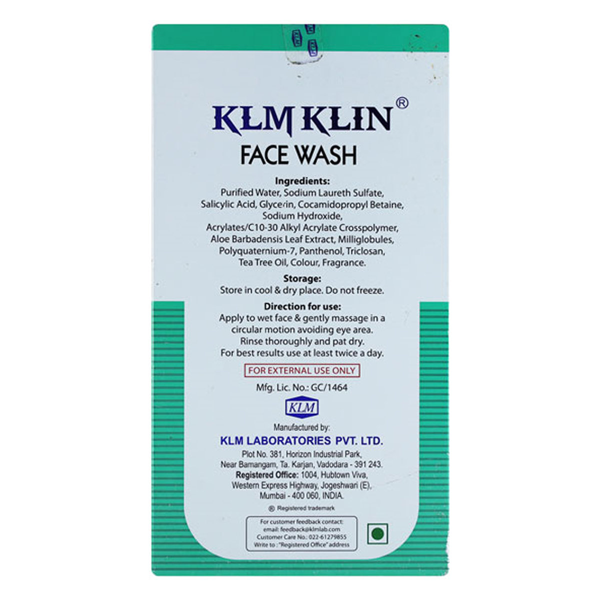 Klm Klin Face Wash 50 gm | Daily Cleansing | For Oily & Acnegenic Skin, Pack of 1 Klm Klin Face Wash 50 gm | Daily Cleansing | For Oily & Acnegenic Skin, Pack of 1