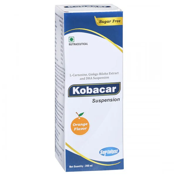 Kobacar Sugar Free Orange Flavour Suspension 200 ml