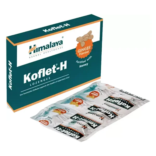 Himalaya Koflet-H Ginger Lozenges, 12 Count, Pack of 12