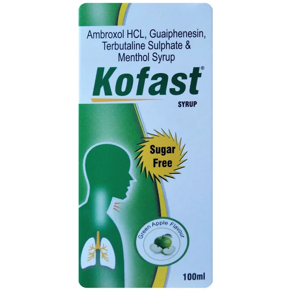 Kofast Sugar Free Green Apple Flavour Syrup 100 ml
