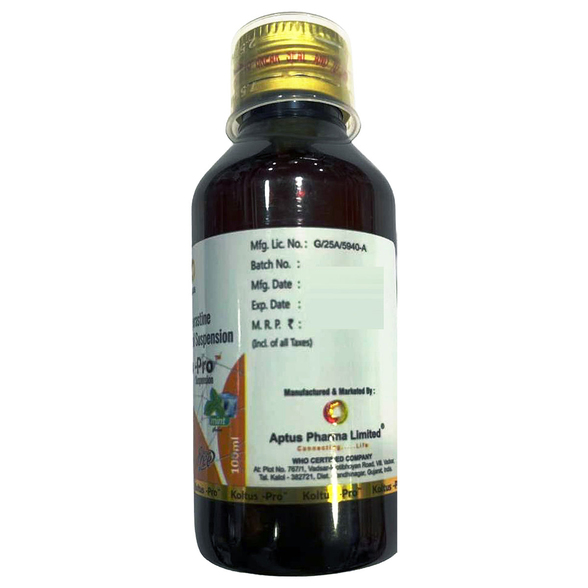 Koltus-Pro Sugre Free Mint Flavour Oral Suspension 100 ml, Pack of 1 Koltus-Pro Sugre Free Mint Flavour Oral Suspension 100 ml, Pack of 1