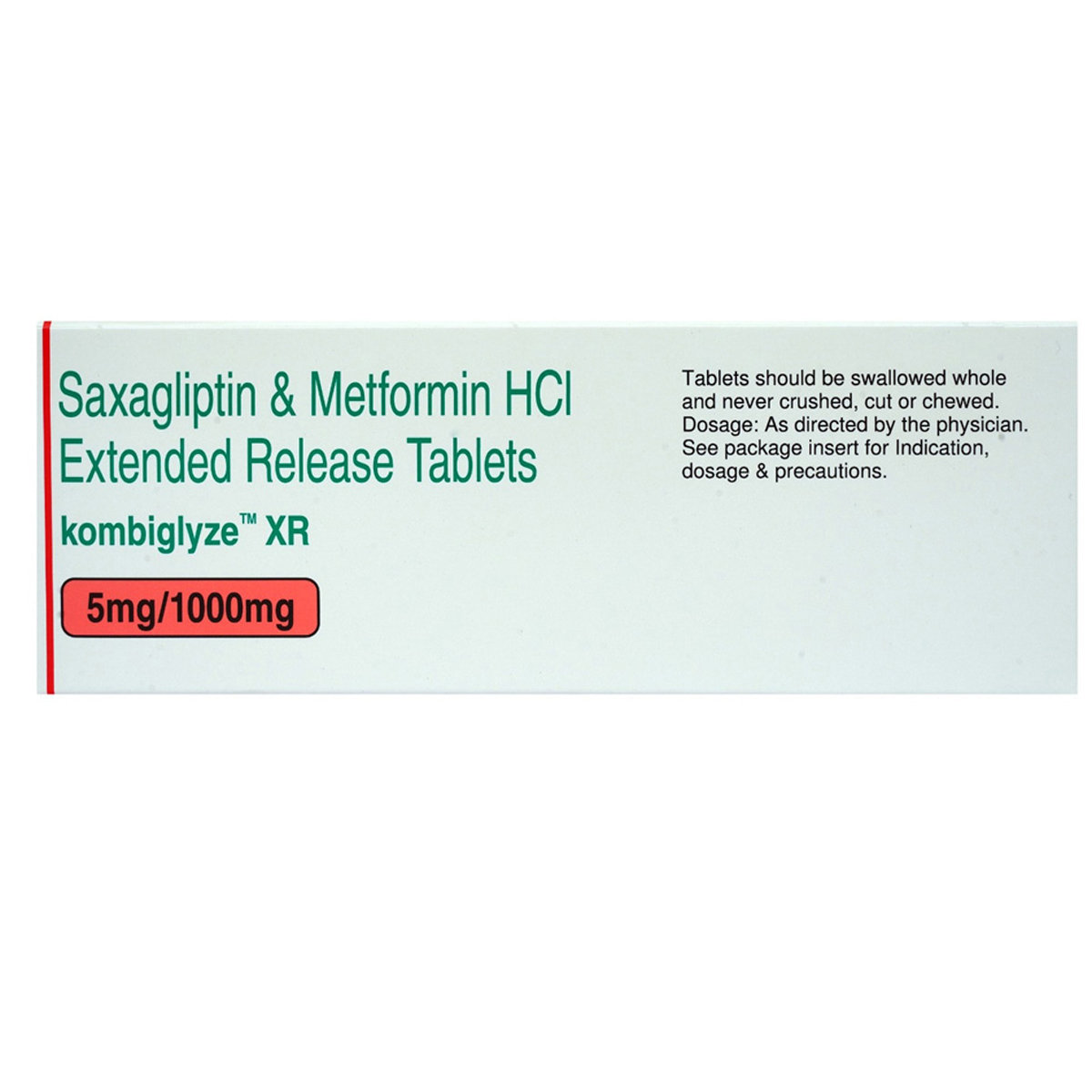 Kombiglyze XR 5 mg/1000 mg Tablet 7's, Pack of 7 Kombiglyze XR 5 mg/1000 mg Tablet 7's, Pack of 7