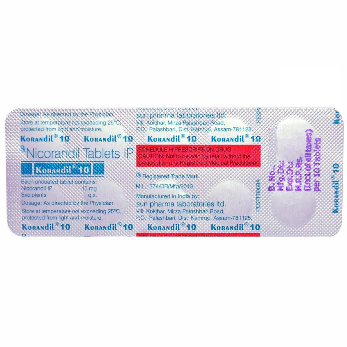 Korandil 10 Tablet 10's, Pack of 10 TABLETS Korandil 10 Tablet 10's, Pack of 10 TABLETS