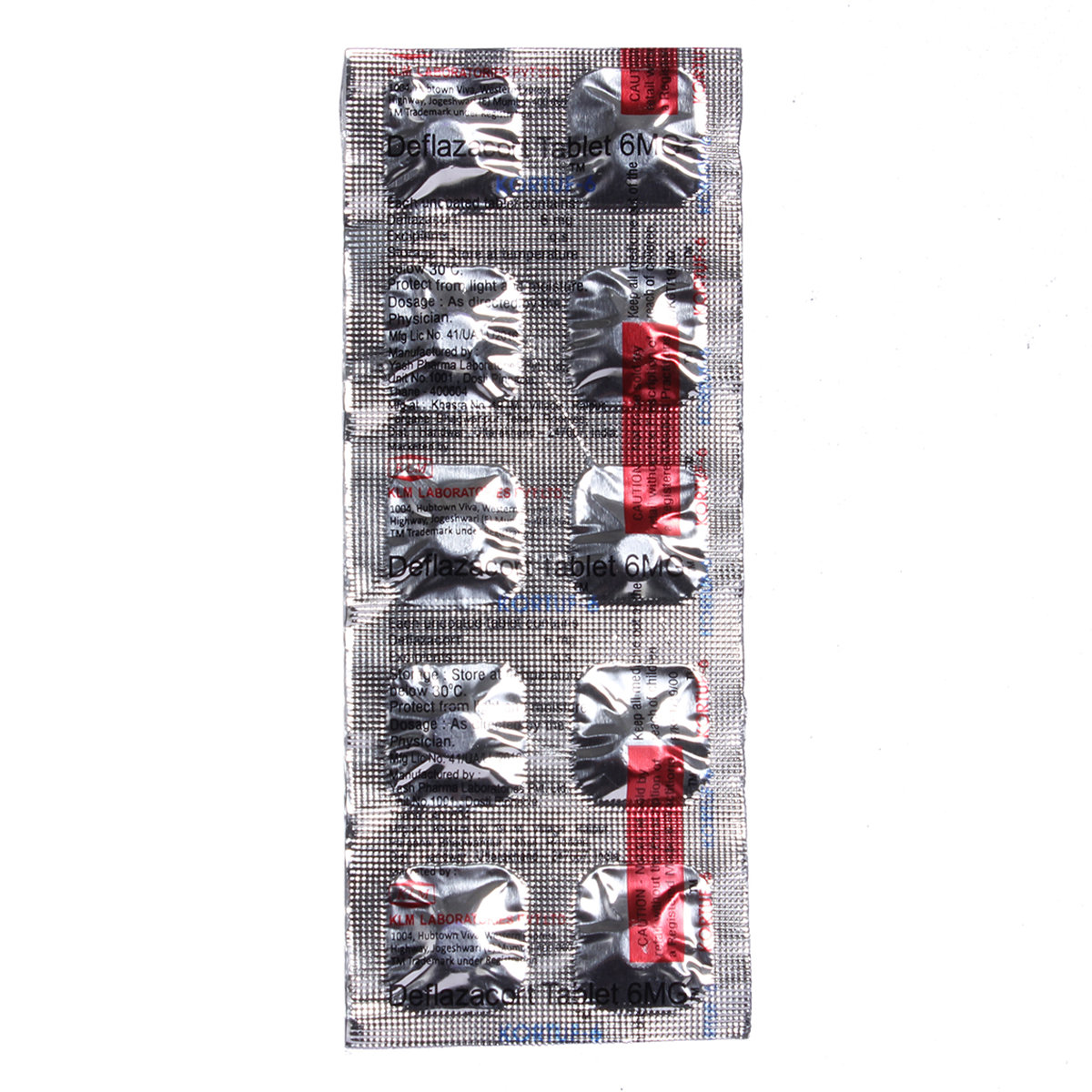 Kortuf 6 mg Tablet 10's, Pack of 10 TABLETS Kortuf 6 mg Tablet 10's, Pack of 10 TABLETS