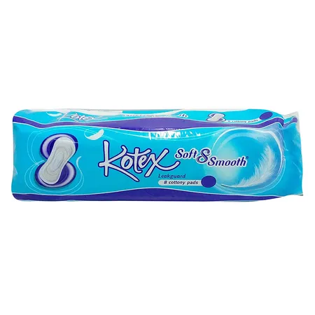 Kotex Soft and Smooth Leakguard Cottony Pads, 8 Count