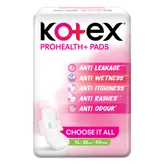 Kotex Prohealth+ Sanitary Pads XL, 40 Count, Pack of 1