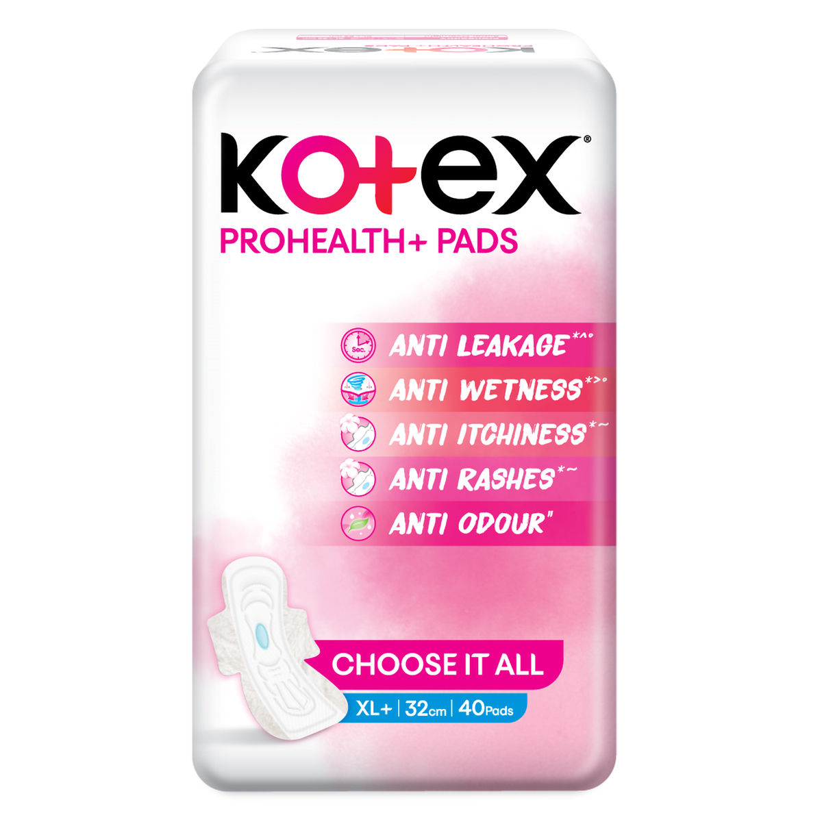 Kotex Prohealth+ Sanitary Pads XL+, 40 Count Uses, Benefits, Price