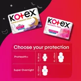 Kotex Super Overnight Sanitary Pads XL+, 26 Count, Pack of 1