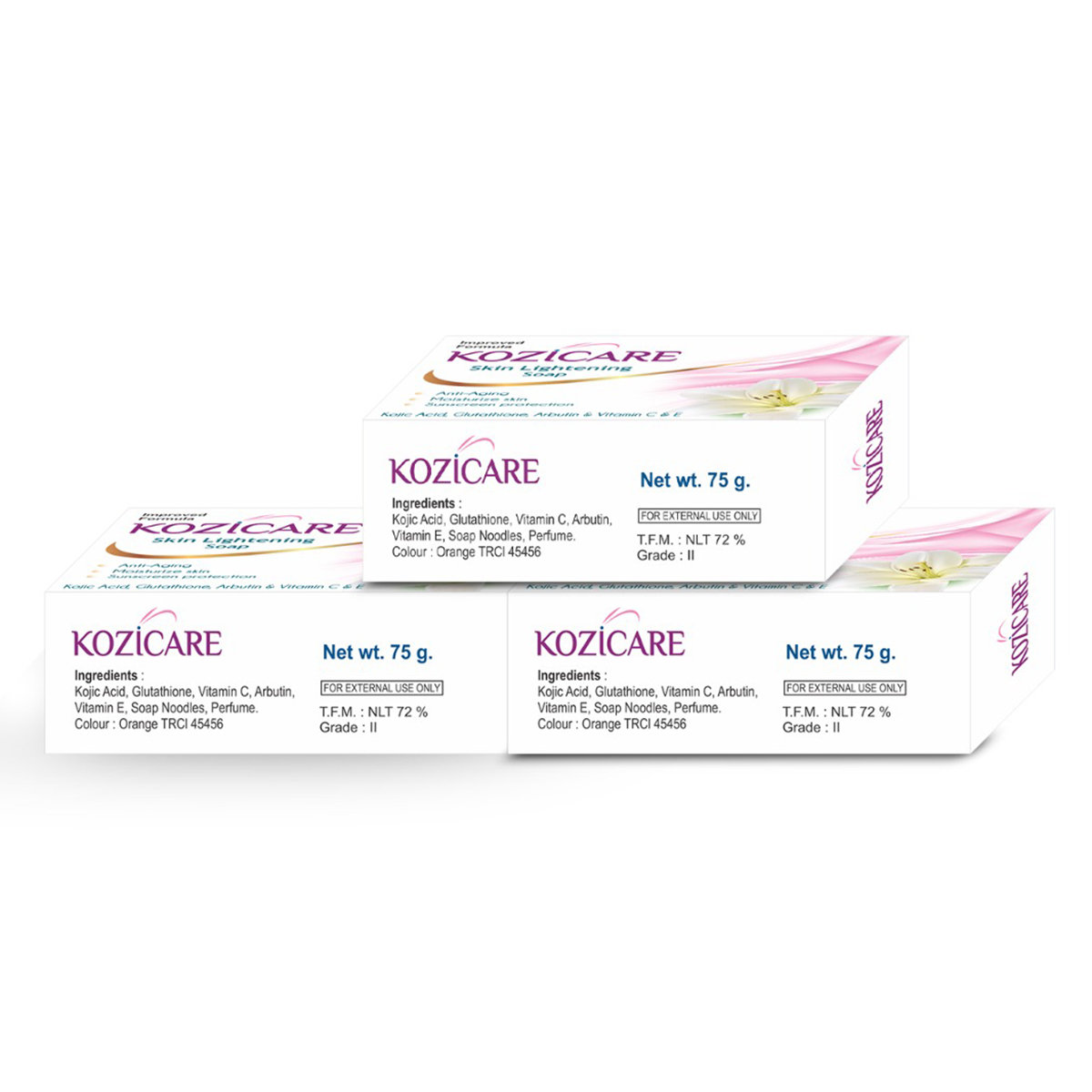 Kozicare Skin Lightening Soap, 225 gm (3x75 gm), Pack of 1 Kozicare Skin Lightening Soap, 225 gm (3x75 gm), Pack of 1