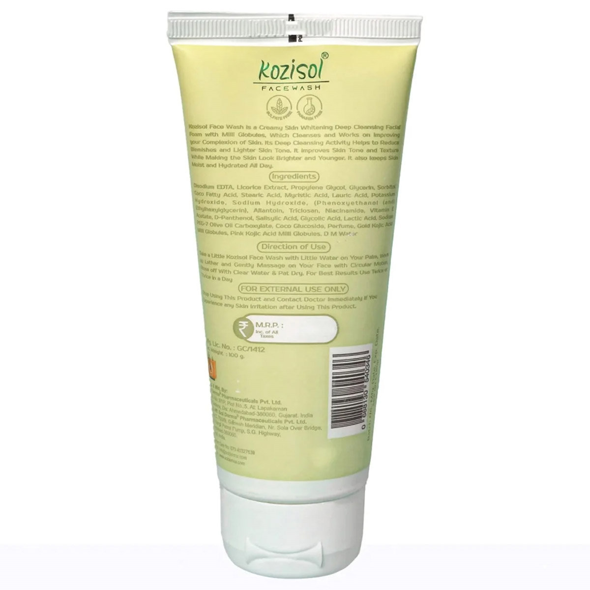 Kozisol Face Wash 100 gm | Oil Free face Wash | Helps In Skin Whitening, Pack of 1 Kozisol Face Wash 100 gm | Oil Free face Wash | Helps In Skin Whitening, Pack of 1