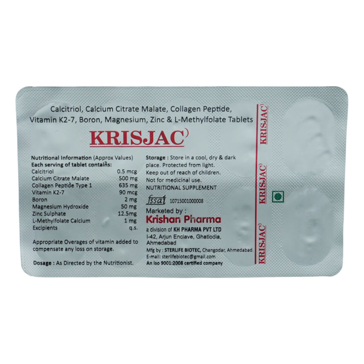 Buy Krisjac Tab 10'S Online