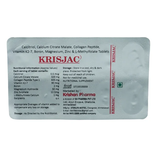 Krisjac Tab 10'S, Pack of 10 TABLETS