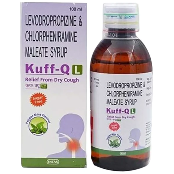 Kuff-Q L Sugar Free Pepper Mint Flavour Cough Syrup 100 ml
