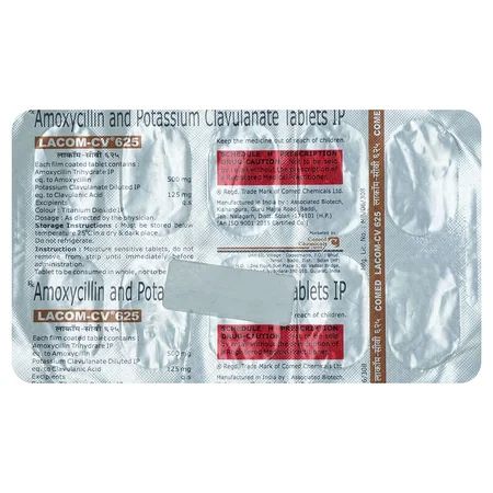 Lacom CV 625 mg Tablet 10's
