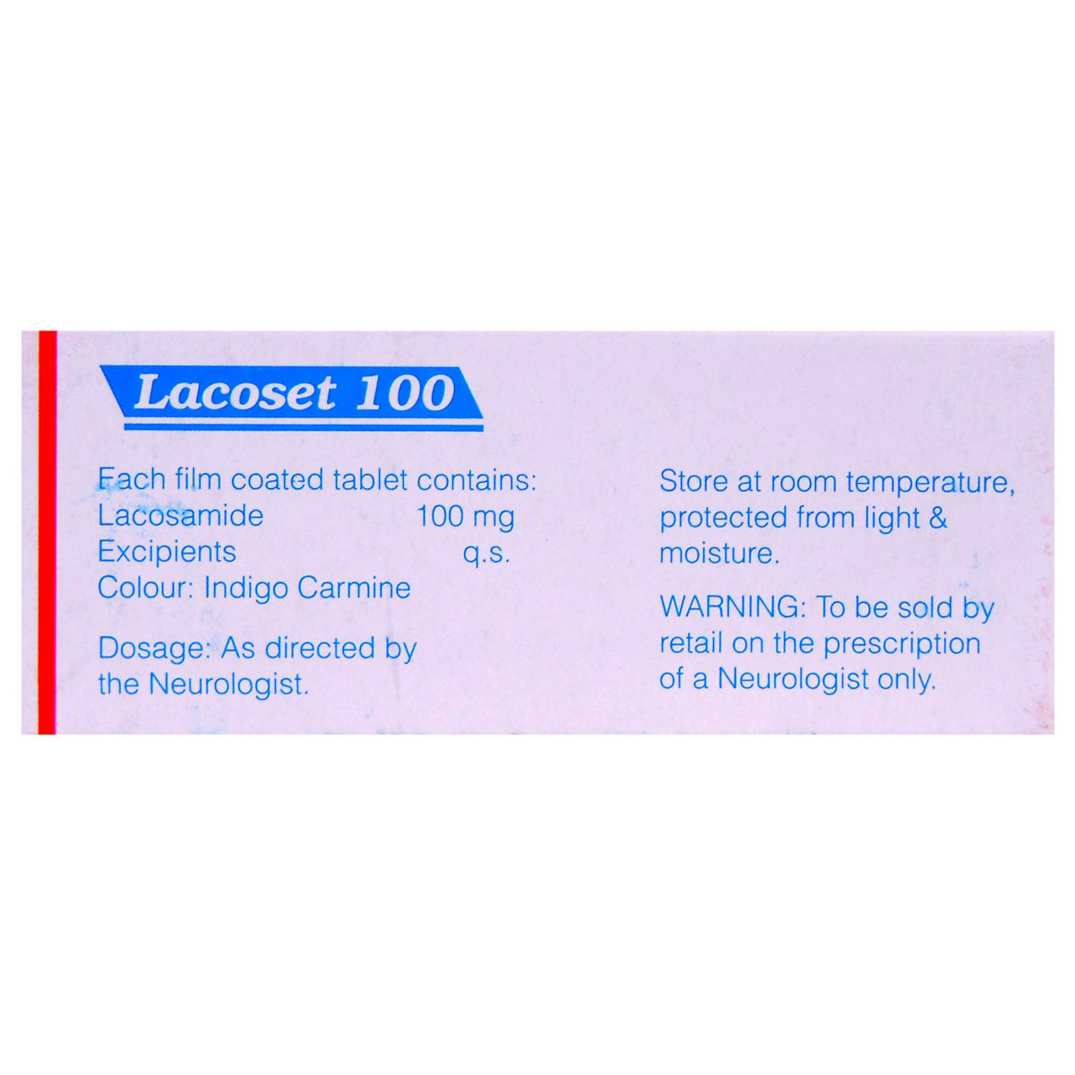 Lacoset 100 Tablet 10's, Pack of 10 TABLETS Lacoset 100 Tablet 10's, Pack of 10 TABLETS