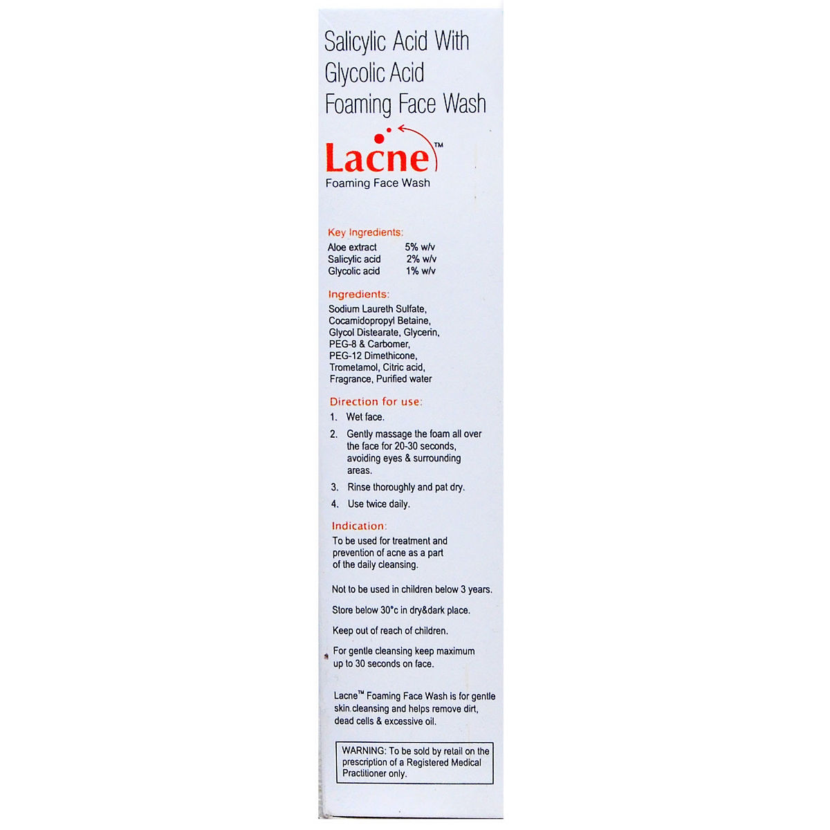 Lacne Foaming Face Wash 60 ml Price, Uses, Side Effects, Composition ...