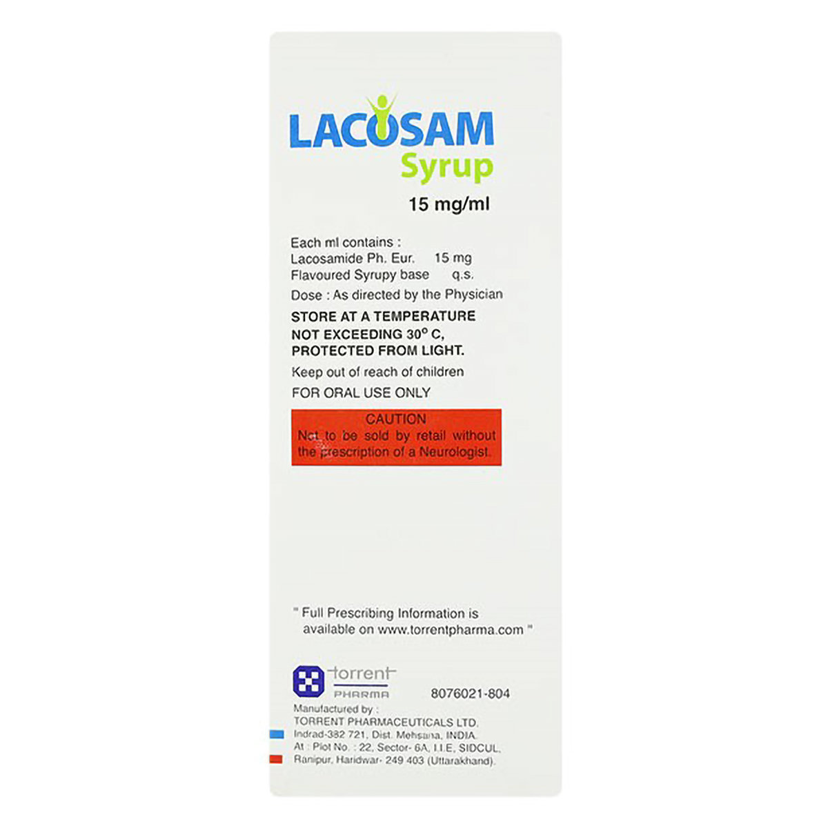 Lacosam Syrup 200 ml, Pack of 1 SYRUP Lacosam Syrup 200 ml, Pack of 1 SYRUP