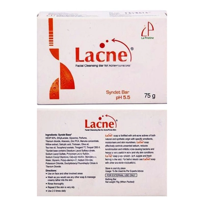 Lacne Face Cleansing Bar 75 gm | Reduces Excess Oil | Fight Acne causing Bacteria | For Acne Prone Skin, Pack of 1