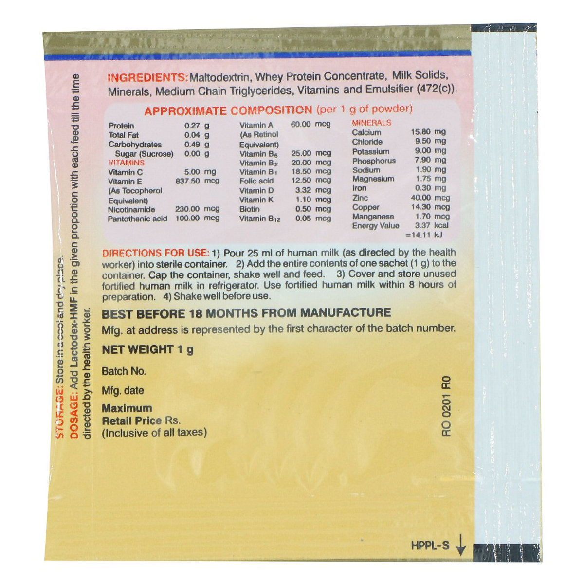 Lactodex HMF Powder, 1 gm, Pack of 1 Lactodex HMF Powder, 1 gm, Pack of 1