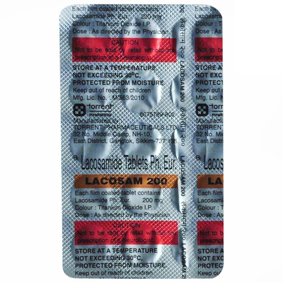 Lacosam 200 Tablet 15's, Pack of 15 TABLETS