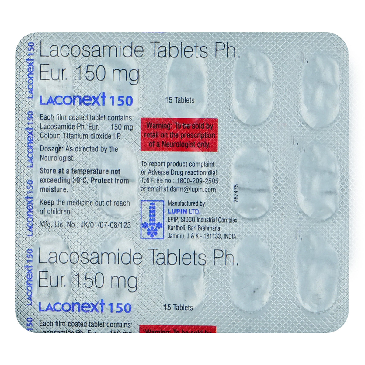 Laconext 150 mg Tablet 15's, Pack of 15 TabletS Laconext 150 mg Tablet 15's, Pack of 15 TabletS