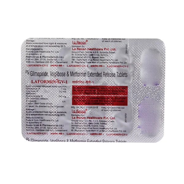 Laformin GV 1 Tablet 10's