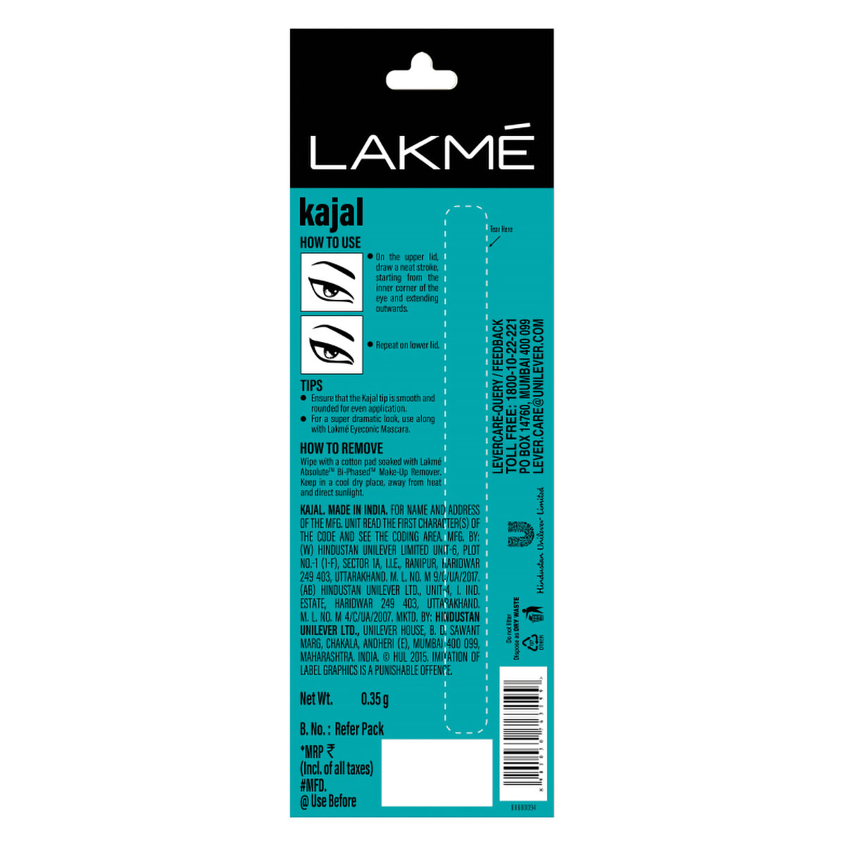 Lakme Eyeconic Deep Black Kajal, 0.35 gm, Pack of 1 Lakme Eyeconic Deep Black Kajal, 0.35 gm, Pack of 1