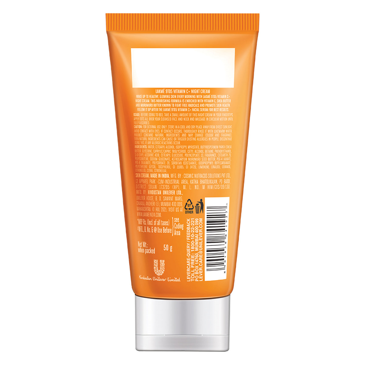 Lakme 9to5 Vitamin C+ Night Cream, 50 gm, Pack of 1 Lakme 9to5 Vitamin C+ Night Cream, 50 gm, Pack of 1