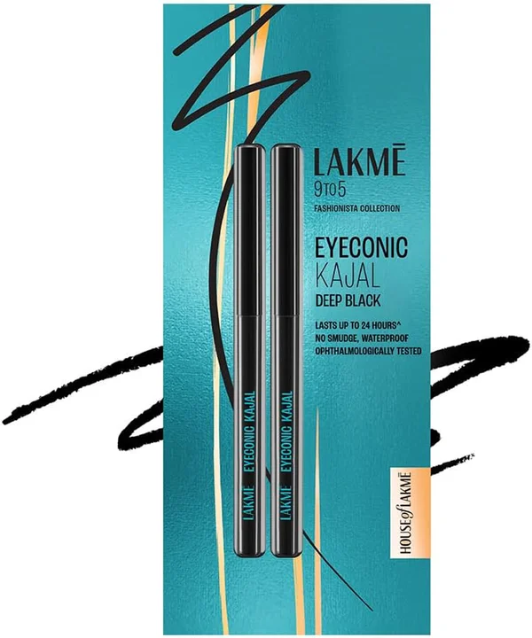 Lakme Eyeconic Kajal Deep Black 24H, 2x35 gm