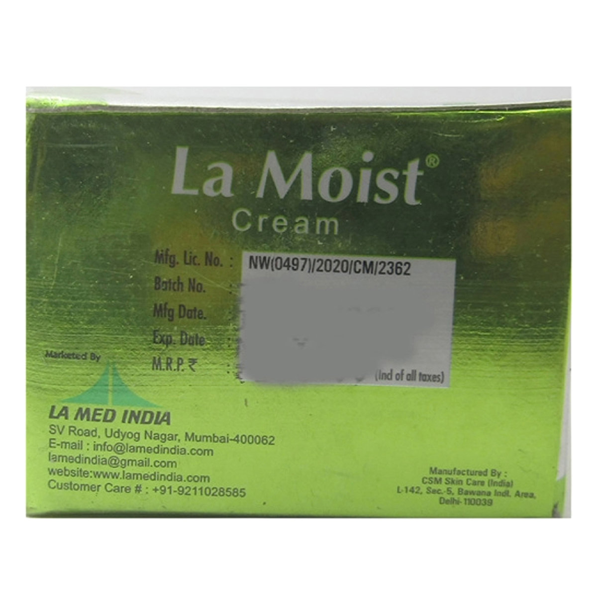 LA Moist Cream 250 gm, Pack of 1 LA Moist Cream 250 gm, Pack of 1